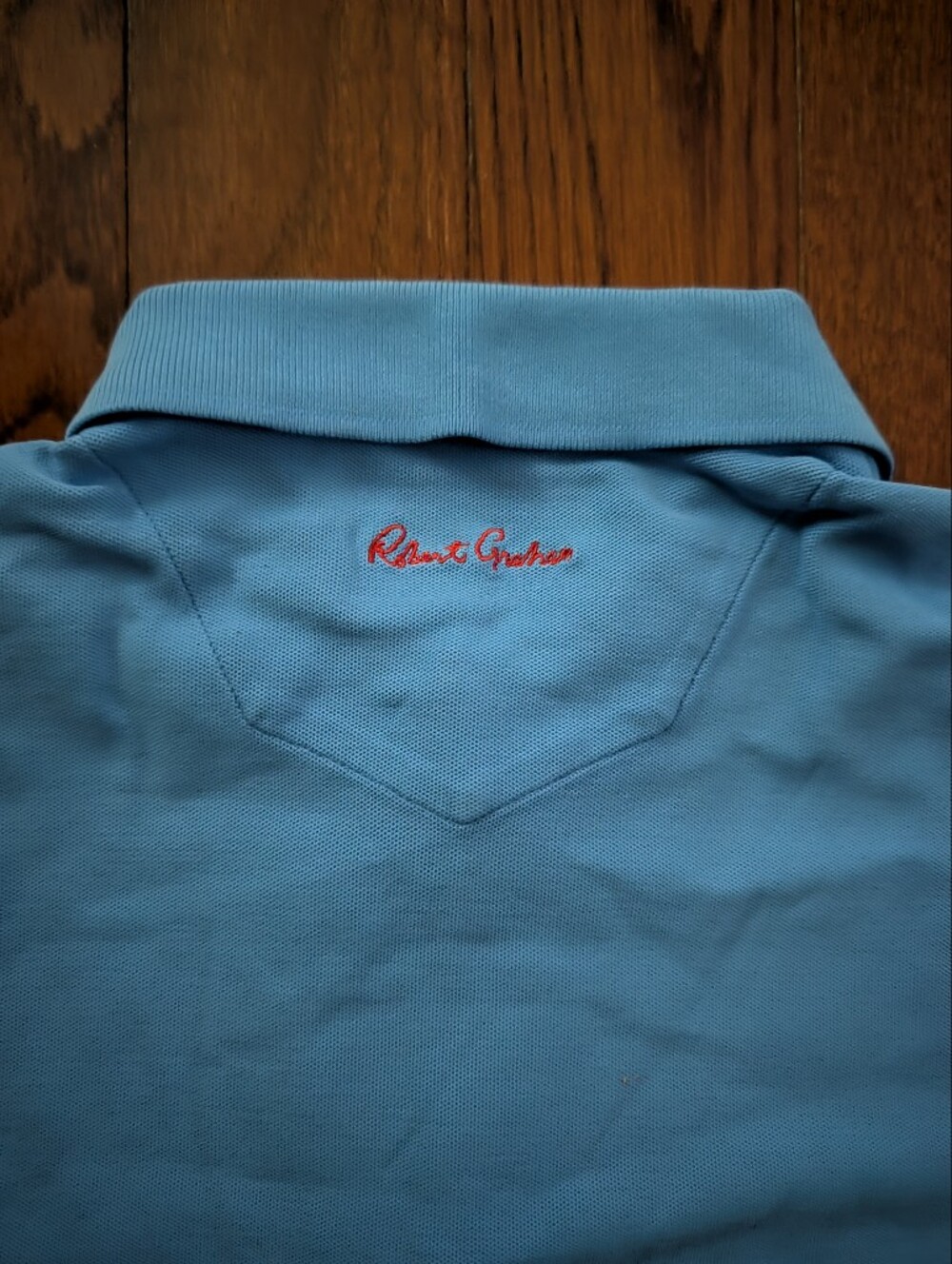 Robert Graham Men's Blue Polo Shirt with Embroidered Crest - Picture 5 of 5